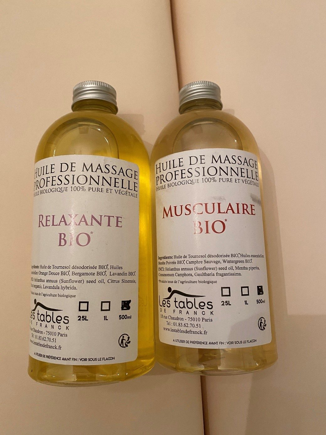 Nos huiles utilisées lors des massages en 2023 Les Sésames d